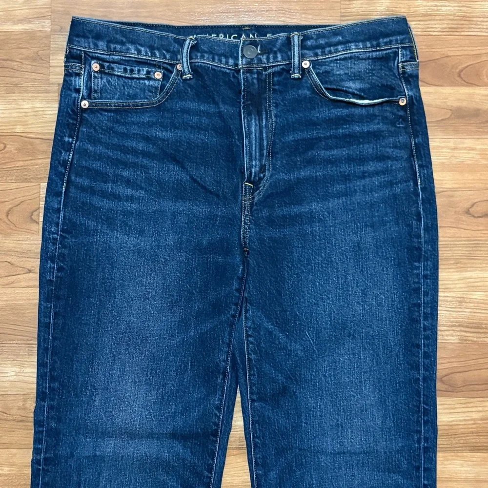 American Eagle Outfitters Flex Relaxed Straight Jeans 33x34‎ Dark Wash